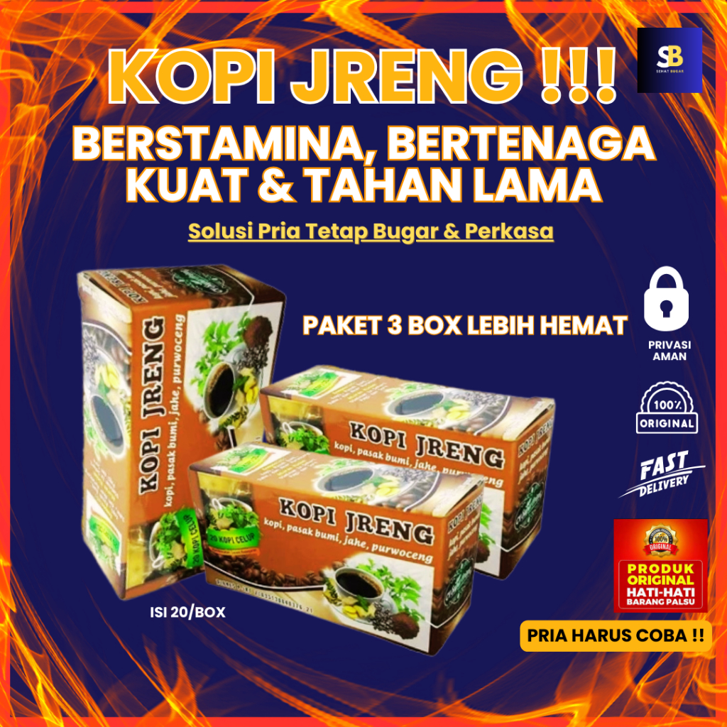 KOPI JRENG - kopi jantan original 100% asli - kopi untuk stamina ranjang -  kopi laki kuat 3 BOX