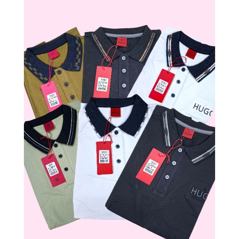 Kaos krah pria HUGO SELECTION Original