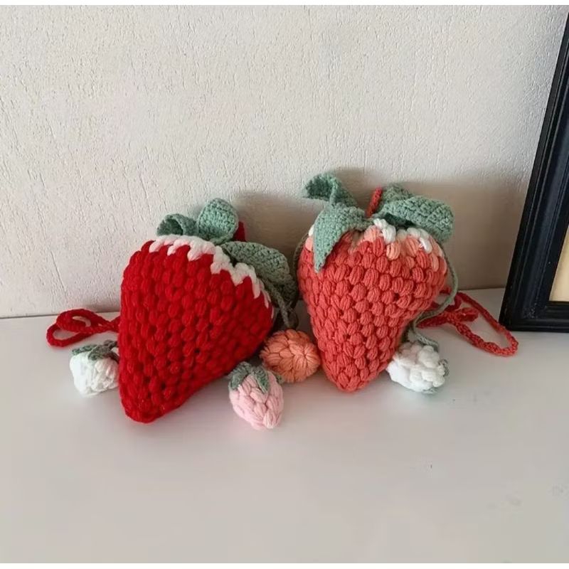 STRAWBERRY CROCHET BAG/ TAS RAJUT/ TAS RAJUT STRAWBERRY / TAS RAJUT LUCU