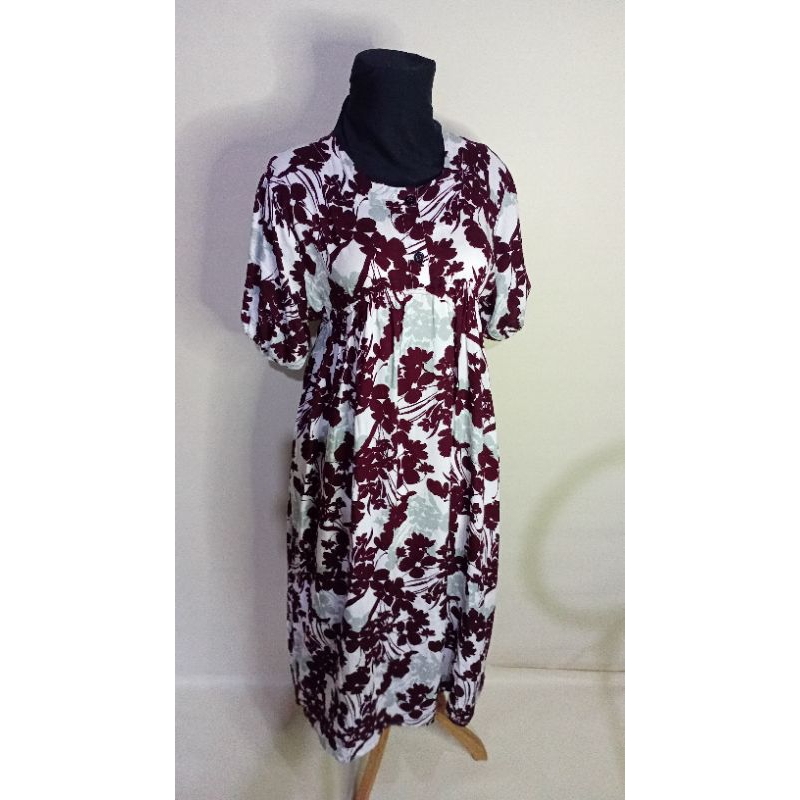 Dress kerut dada daster rumahan model dress rayon