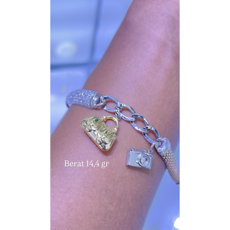 Gelang rantai pandora fashion emas 750%/17K/18K/22K
