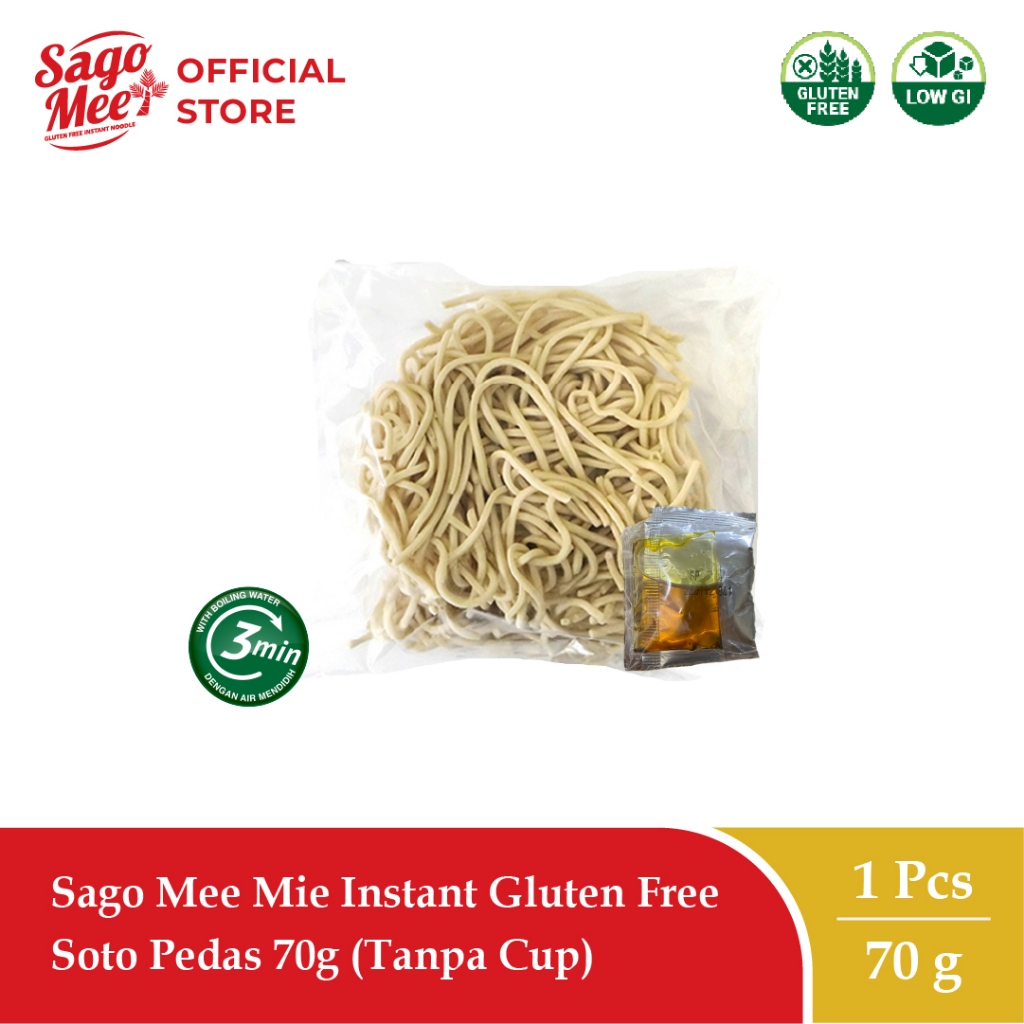 

Sago Mee Gluten Free Mie Instan Rasa Soto Pedas 70g (Tanpa Cup)