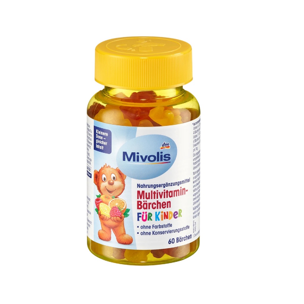 Mivolis Multivitamin-Baerchen fuer Kinder Fruchtgummis, 60st 120 g | Multivitamin Fruit gummy untuk 