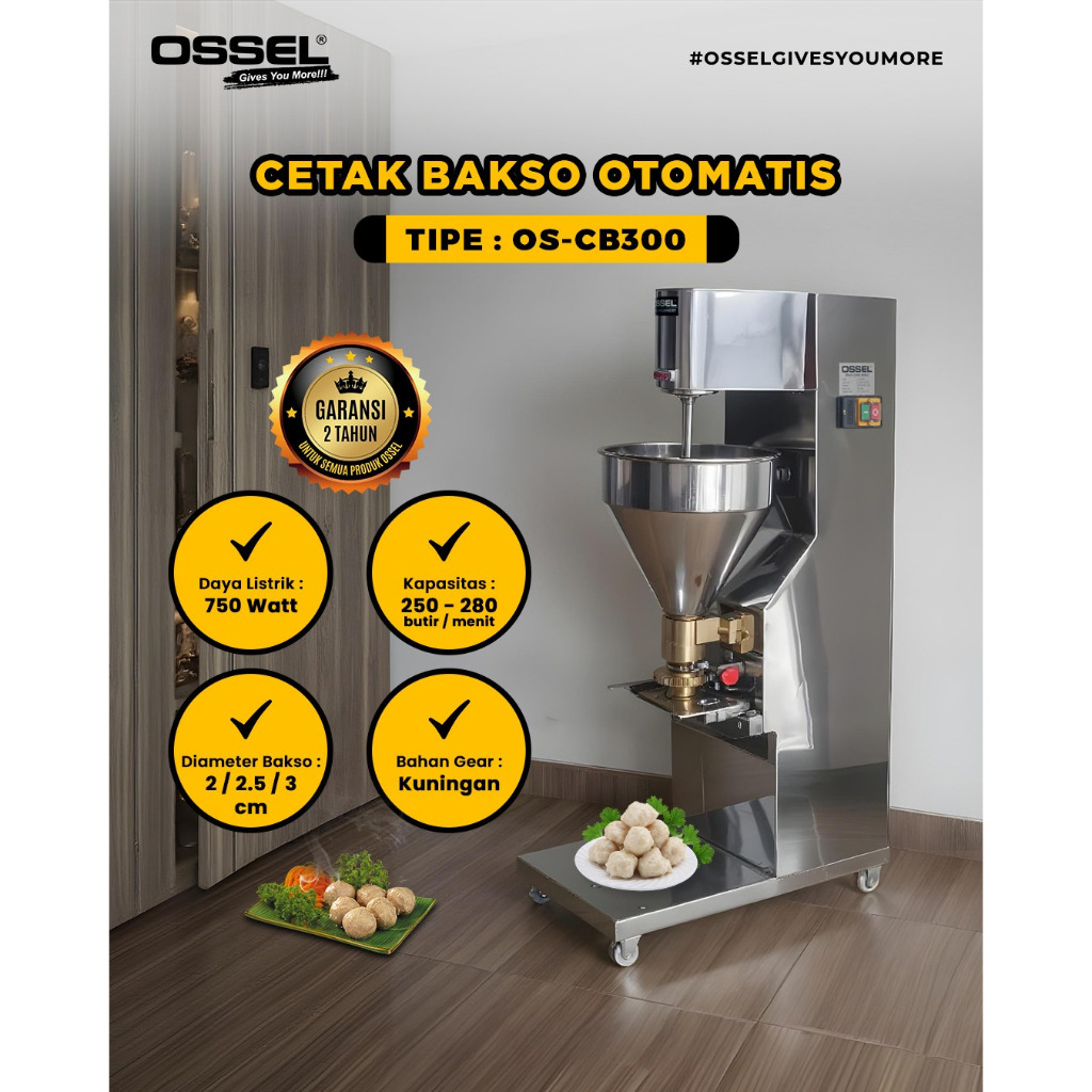 OSSEL Mesin Cetak Bakso Pencetak Bakso Pencetak Pentol Meatball Maker OS-CB300 OSSEL