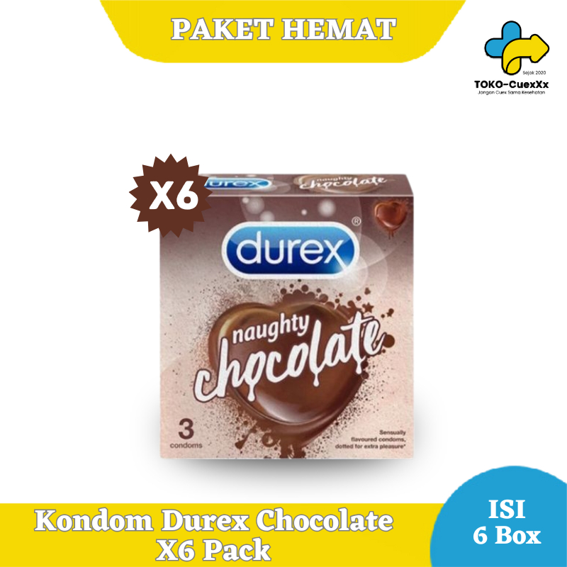 Paket X6 Kondom Durex Naughty Coklat isi 3 pcs Condom Kecil Small