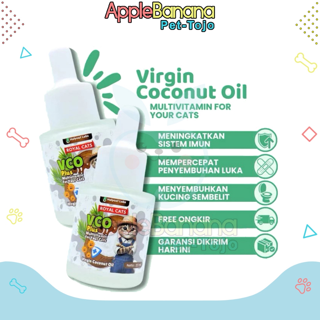 Royal Care Virgin Coconut Oil Kucing Anjing 20ML | Vitamin Hewan VCO Kucing Murni Minyak Kelapa