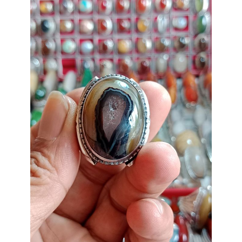 batu cincin akik Sulaiman motif unik