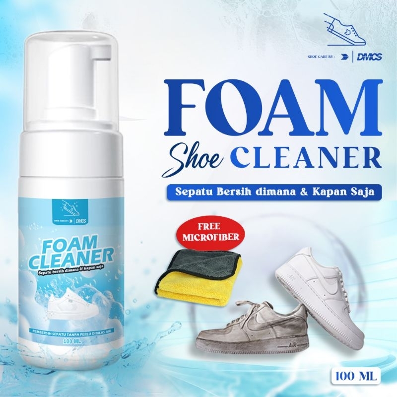 FOAM SHOE CLEANER 100ml - DMCS / Pembersih sepatu instant / FAST CLEANING - Sabun Shampoo Cuci Untuk