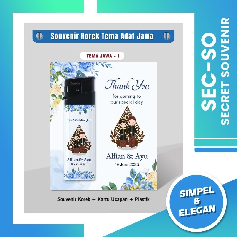 Souvenir Korek Custom Pernikahan Tema jawa