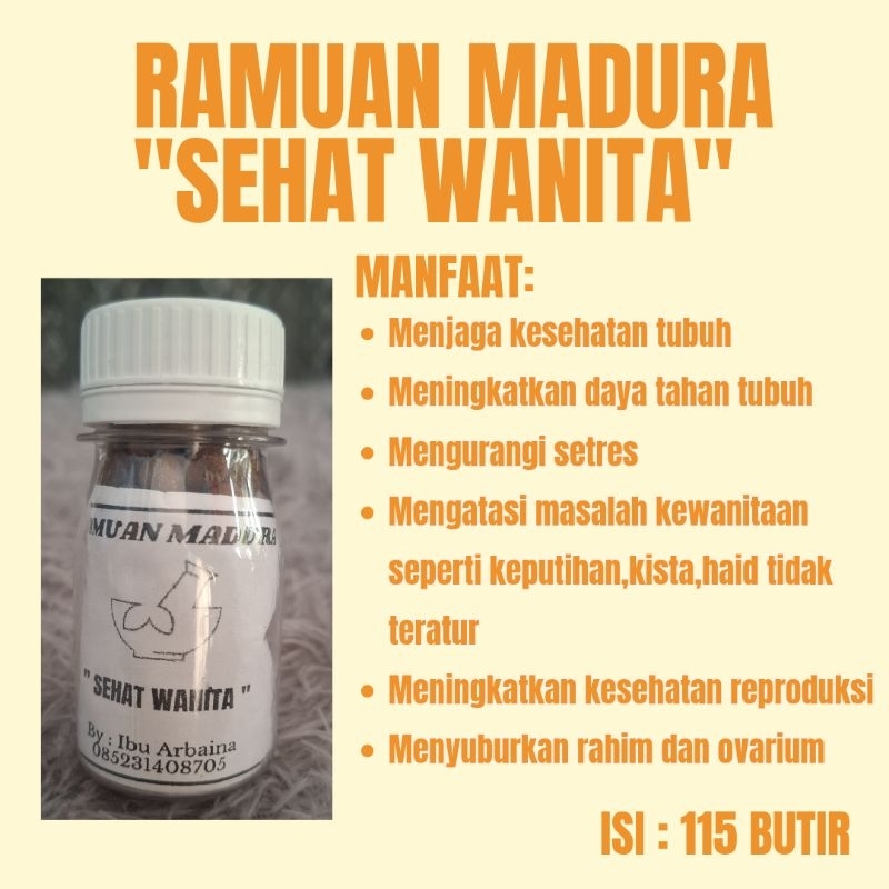 Ramuan madura "SEHAT WANITA"| Menyehatkan Badan|Jamu Madura Asli Original|Jamu Kewanitaan|Jamu Sehat