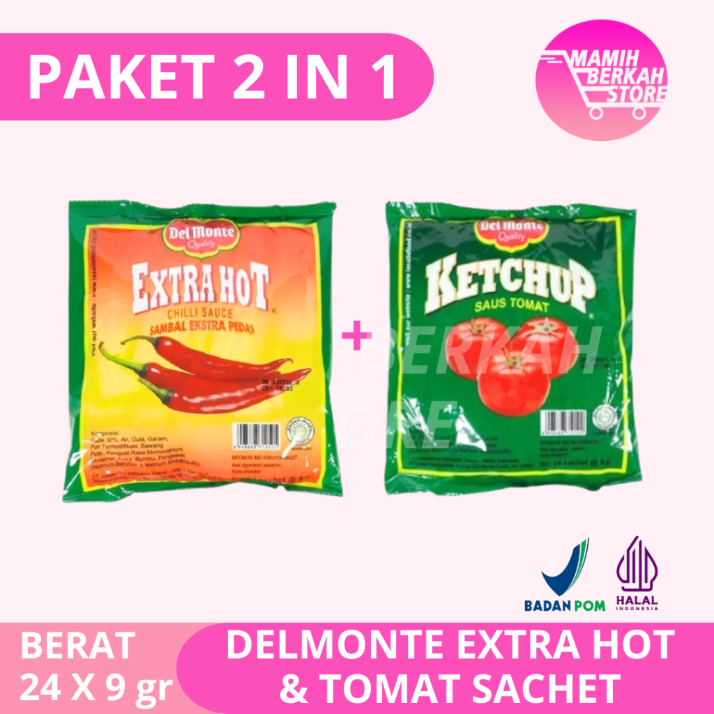 

PAKET 2 in 1 - DELMONTE Saus Extra Hot & Tomat Sachet (24 schet/pack)