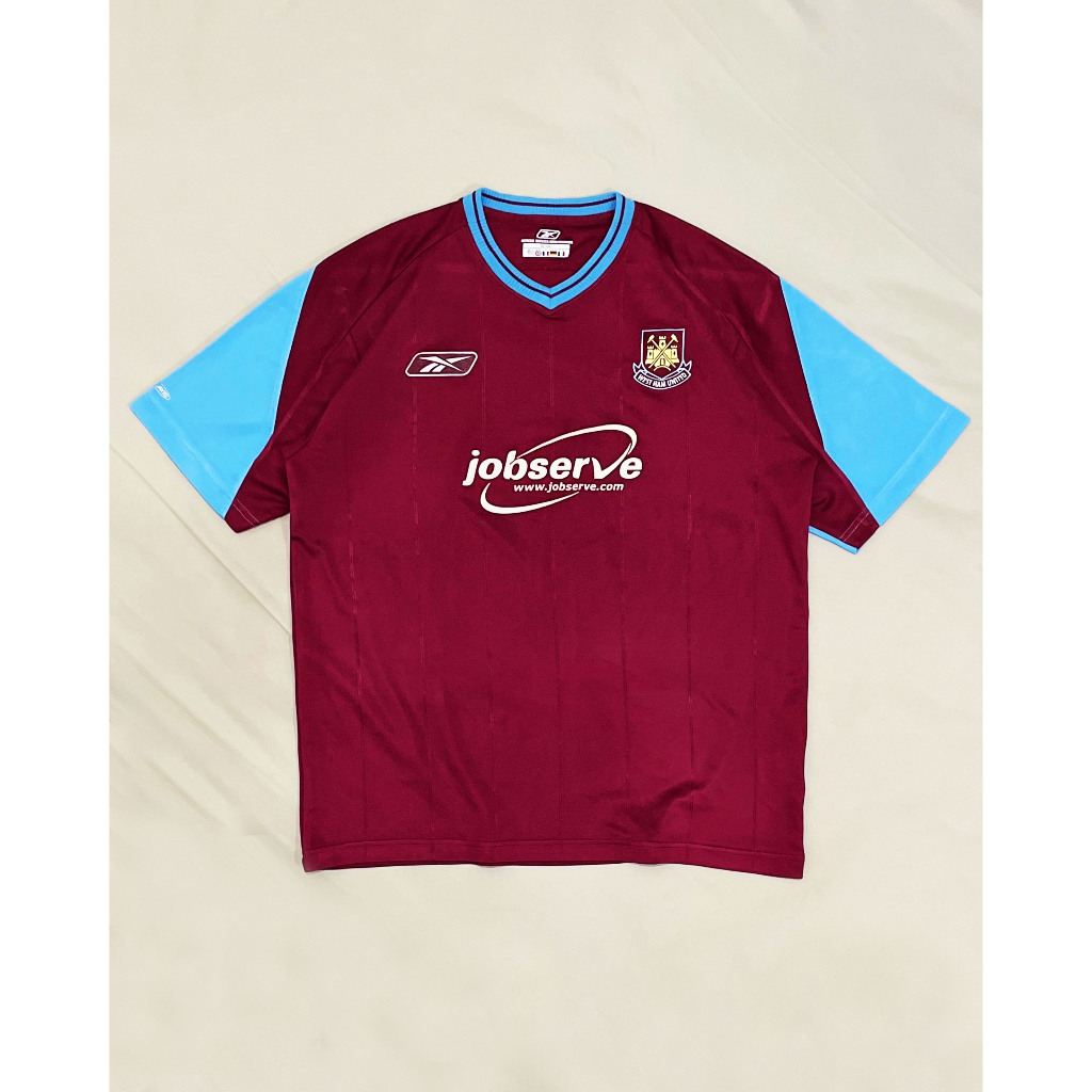 Original Reebok West Ham United Home Kit 2003 2004 Jersey Bola Vintage