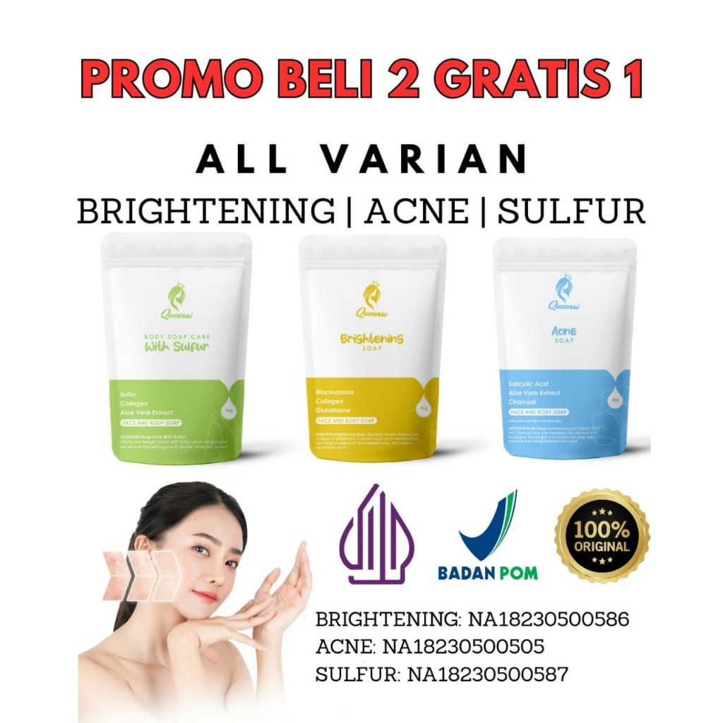 Queensi Soap Care Acne Soap, Brightening Soap, & Body Soap Care With Sulfur
