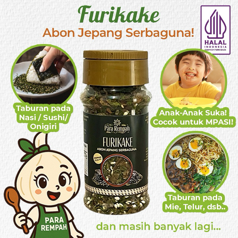 

PARA REMPAH - Furikake Nori Tabur untuk Anak & MPASI / Bumbu Tabur ala Jepang Serbaguna untuk Anak HALAL No MSG Rasa Umami Asin bisa MPASI Bumbu Tabur Serbaguna