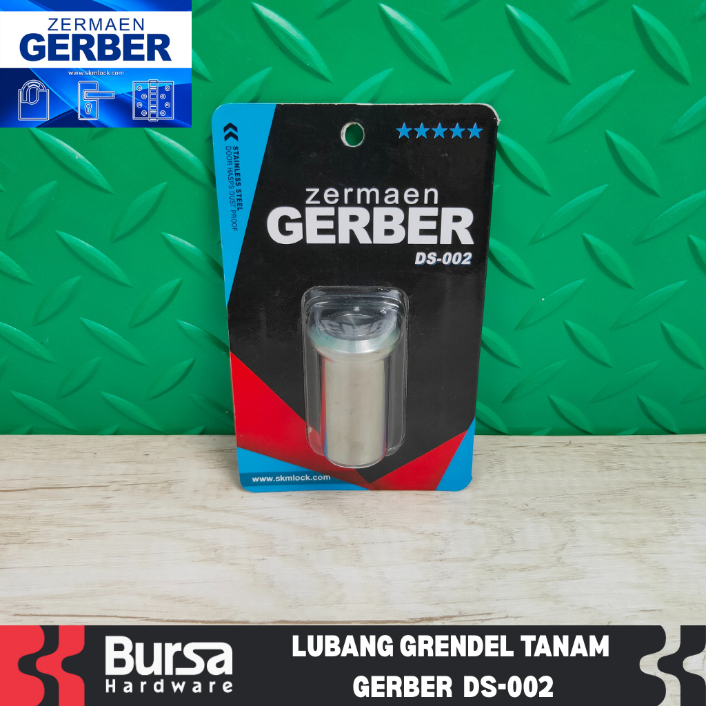 Lubang Grendel Slot Kunci Tanam Lantai Anti Debu Gerber DS 002 SS 12 mm Stainless Steel Dust Proof