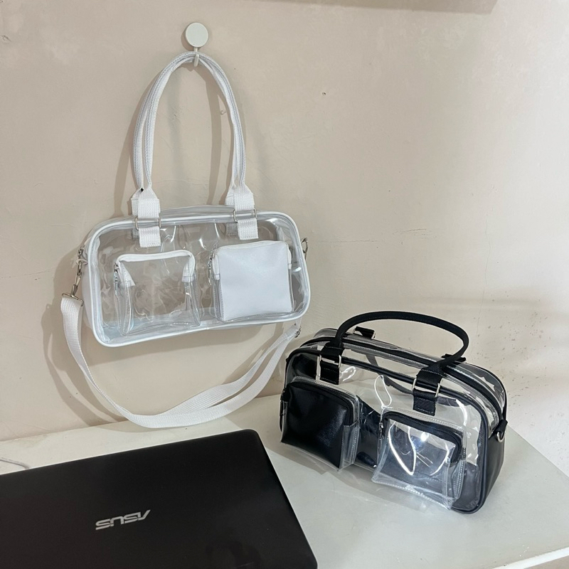 Greesmith Tas Sling bag top handle bag tas selempang wanita transparan