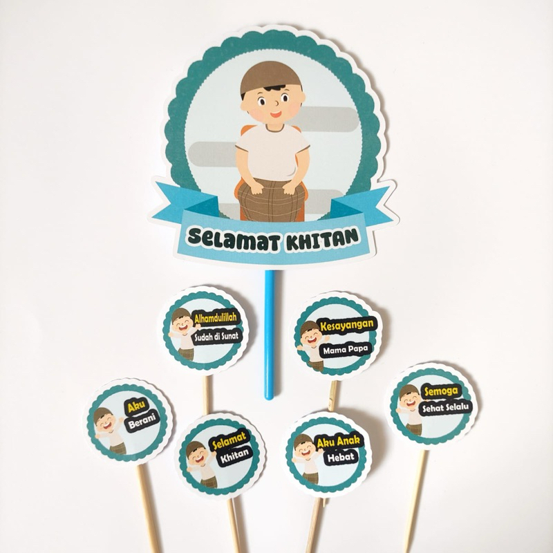 TOPPER KHITANAN (LA-001) / CAKE TOPPER KHITANAN / TOPPER KUE KHITAN / HIASAN KUE KHITAN / CUPCAKE TO