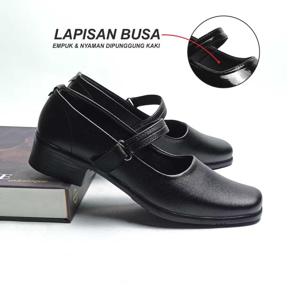 Terbaru Bata - Sepatu Wanita Paskibraka Original Sepatu Pantofel Bata Sekolah Kerja Hitam Wanita
