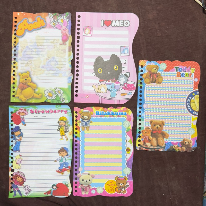 

[ ready stock ] Paket isi binder A5 set size seri standar kiky disney kartun kiky okey hipo newstar kiko karakter loose leaf kertas rare limited edition second preloved new tebal koleksi y2k jadul jaman dulu bundle art print paper collect pahe hemat