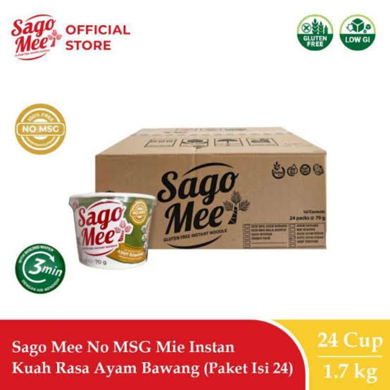 

24 PCS SAGO MEE CUP MIE INSTAN RASA AYAM BAWA 1 DUS