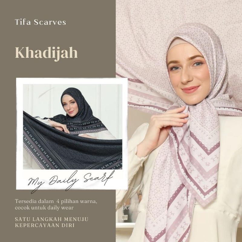 TIFASCARVES - KHADIJAH Hijab Muslim Square Jilbab Kerudung Voal Basic Premium Segi Empat Viral