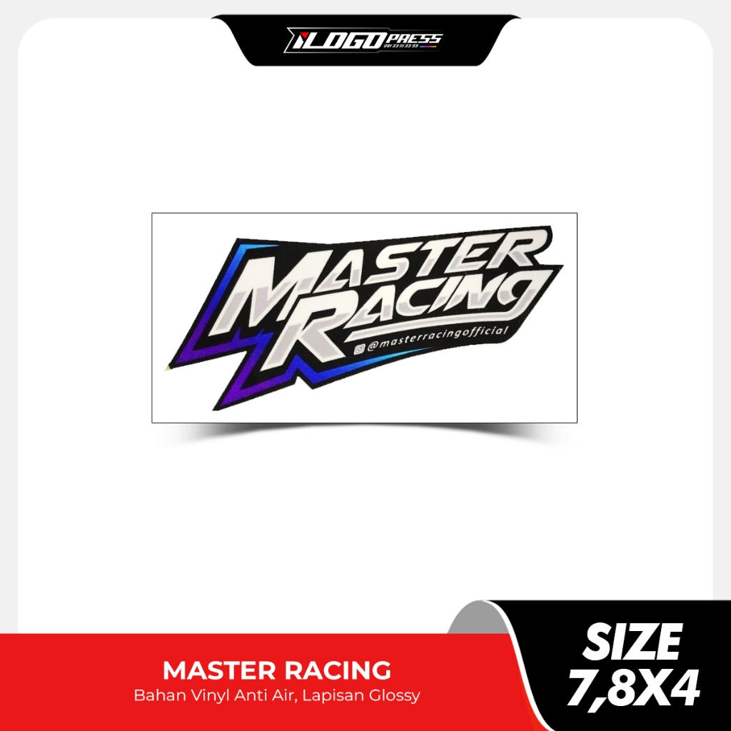 MASTER RACING - Sticker Motor Racing Herex Bahan Vinyl Premium Anti Air Glossy