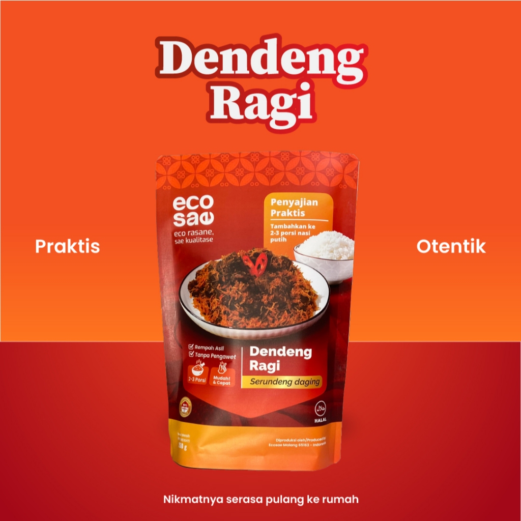 Dendeng Ragi Ecosae Daging Sapi 100% Masakan Ibuk