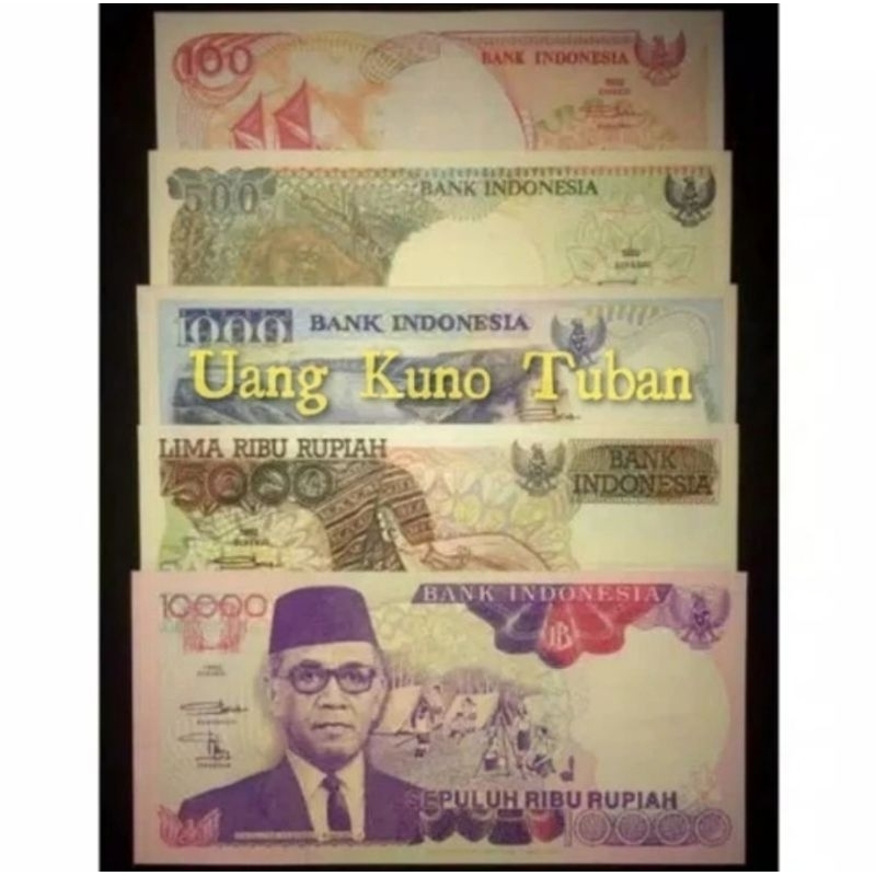 Set Uang kuno tahun 90 an - 100 sampai 10.000 Rupiah
