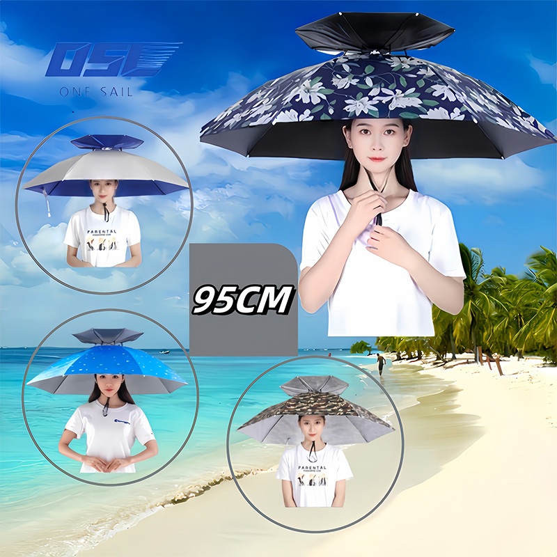 ONESAIL Topi Payung Payung Anti-ultraviolet Pelindung Matahari Payung Diameter 95CM Payung Besar Ser