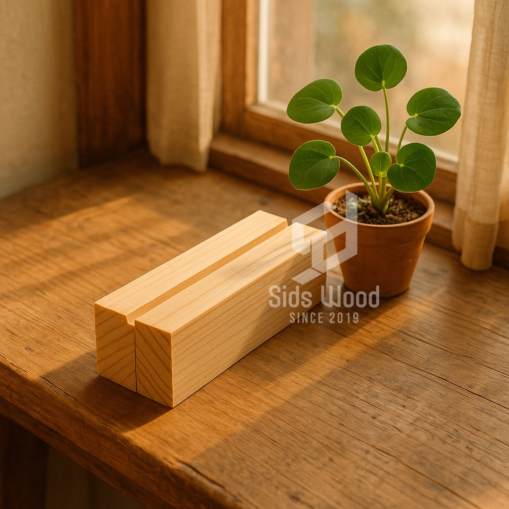 SidsWood [SAK15] Grosir Stand Akrilik Kayu 15cm Dudukan Akrilik Stand Kayu Jati Belanda Dudukan Kayu