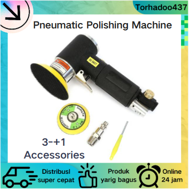 Polisher Air Sander 2 inci/3 inci Mesin Pengamplasan Pneumatik untuk Polishing Metal Hitam Kuning
