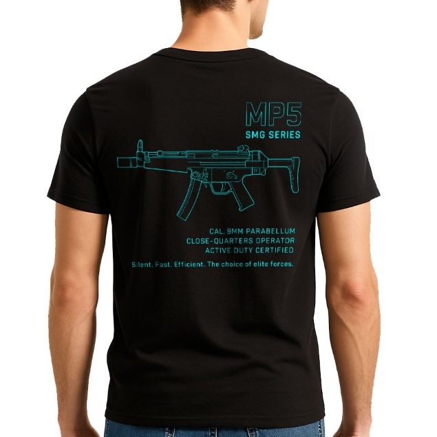 RSA Kaos Tactical MP5 SMG Series - Baju Taktikal Pria Army -  Combed 24s Premium -  TNI Polisi Brimo