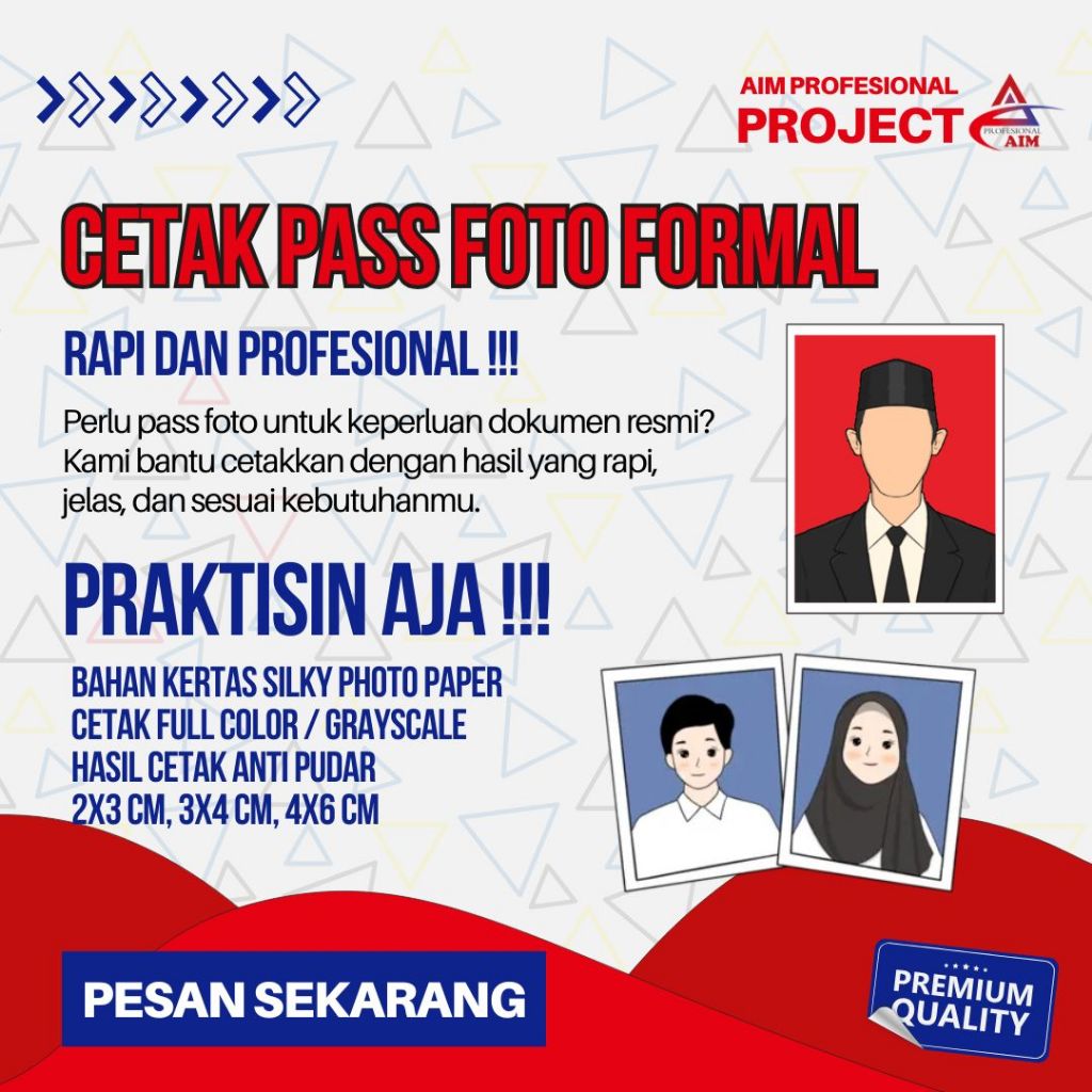

Cetak Paket Pass Foto Formal 2x3,3x4,4x6 + Free Edit Sesuai Permintaan