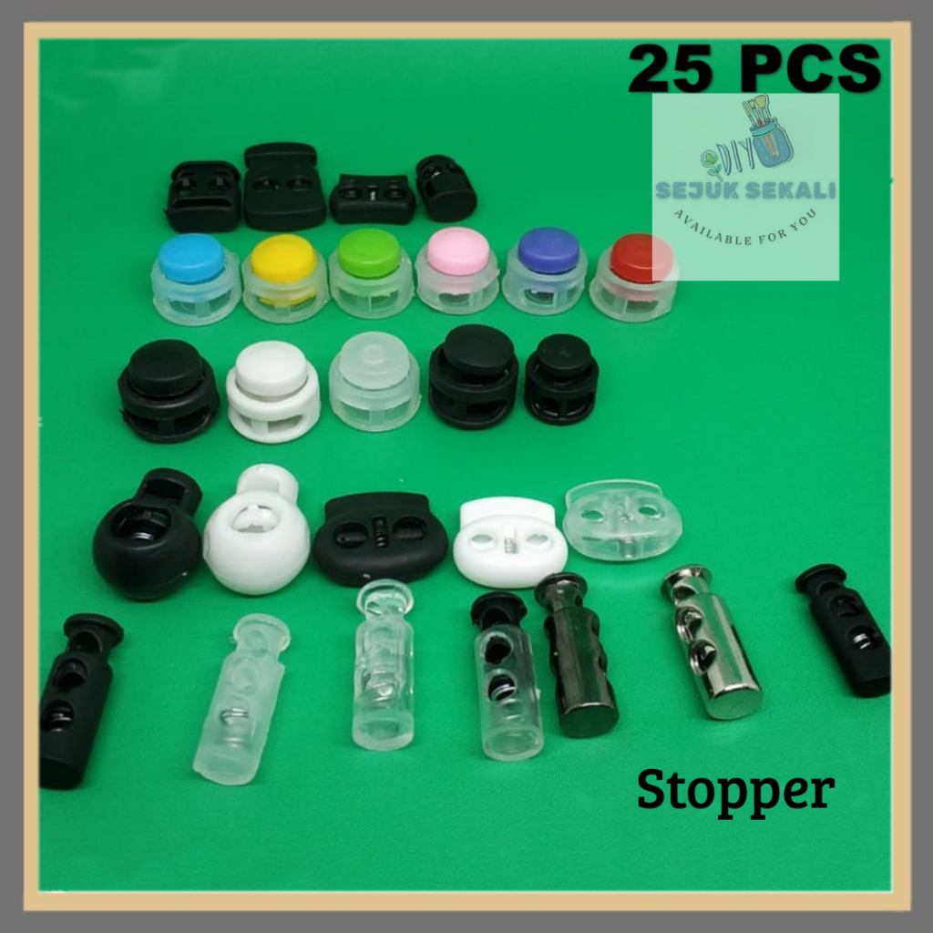 stopper botol bening/hitam/kecil/masker (25PCS)