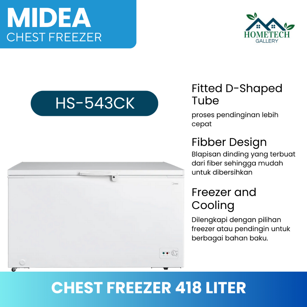 Chest Freezer Midea 418 Liter Cooler Box - HS-543CK