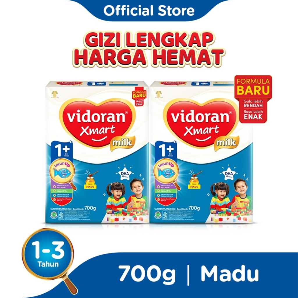 VIDORAN XMART 700GR ALL VARIANT | SUSU FORMULA ANAK 1–3 TAHUN RASA VANILA & MADU | | LALA BABY SHOP 