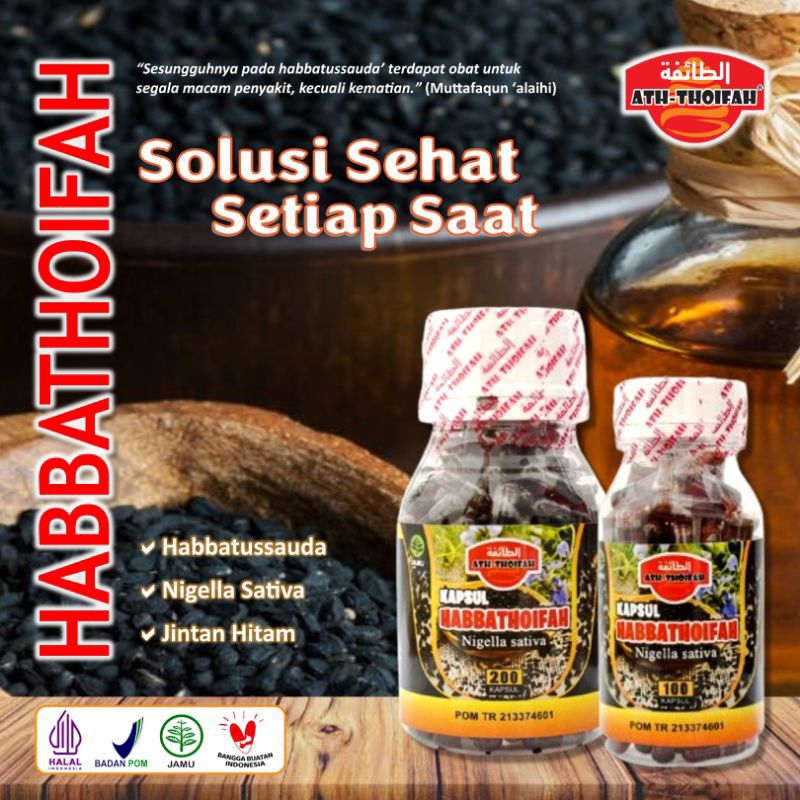 

kapsul minyak habbatusauda habbathoifah 100, 200