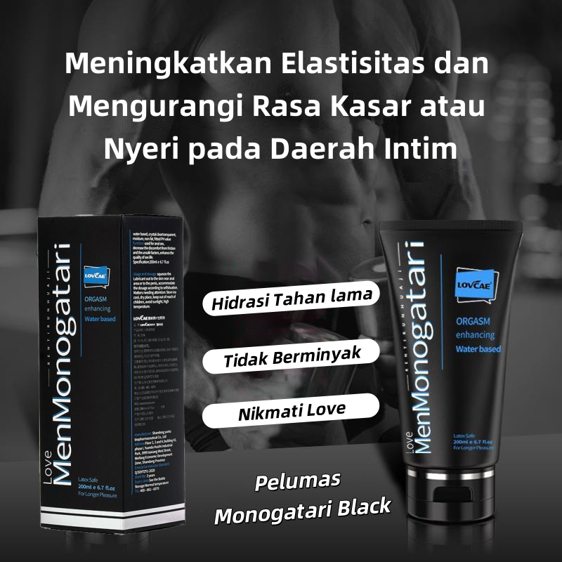 [PRIVASI AMAN] Lovedrops Shop 200ML Pelumas Monogatari Black Water-based Botol Besar Lubricant Gel P