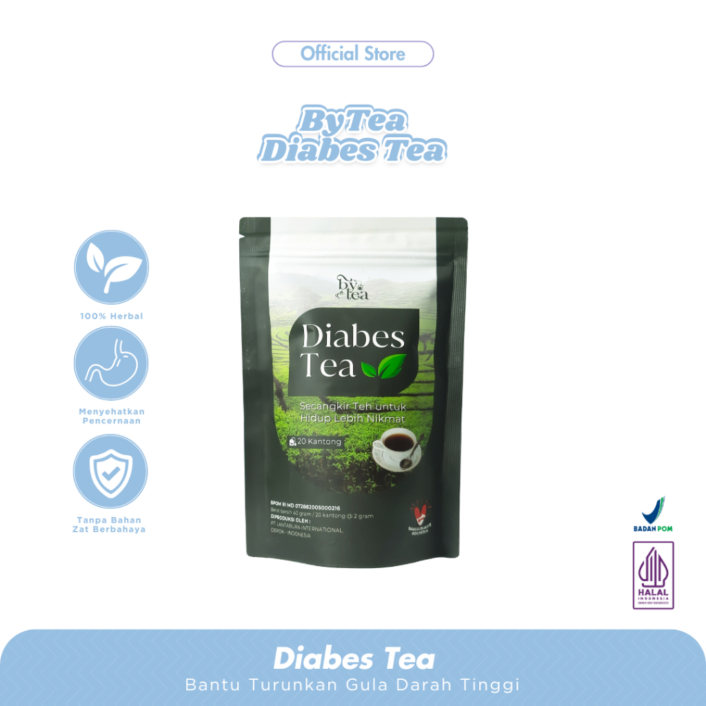 

ByTea Diabes Tea - Teh Hitam Herbal untuk Membantu Menurunkan Gula Darah Isi 20 Kantong BPOM
