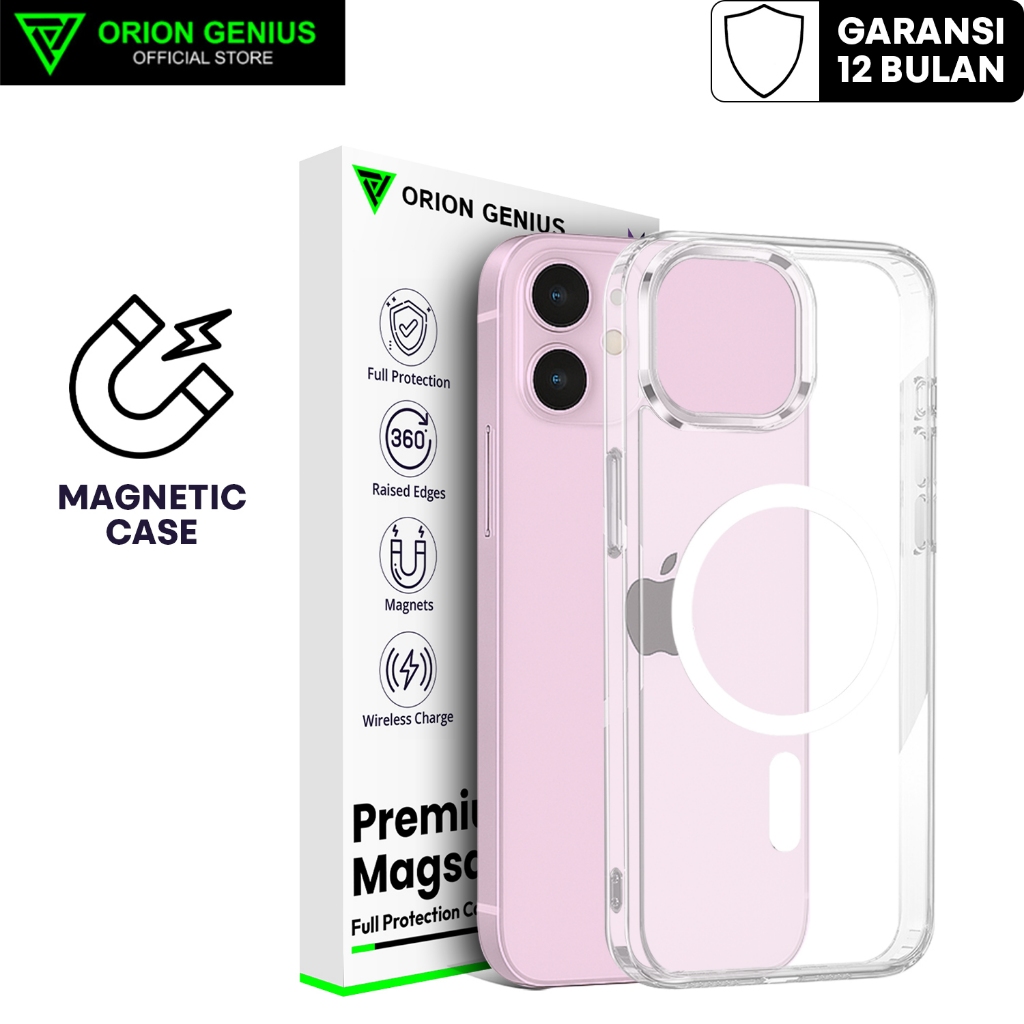 Orion Genius Magnetic Case Magsafe for iPhone 12 PRO MAX Casing iPhone Anti Crack Anti Kuning for iP