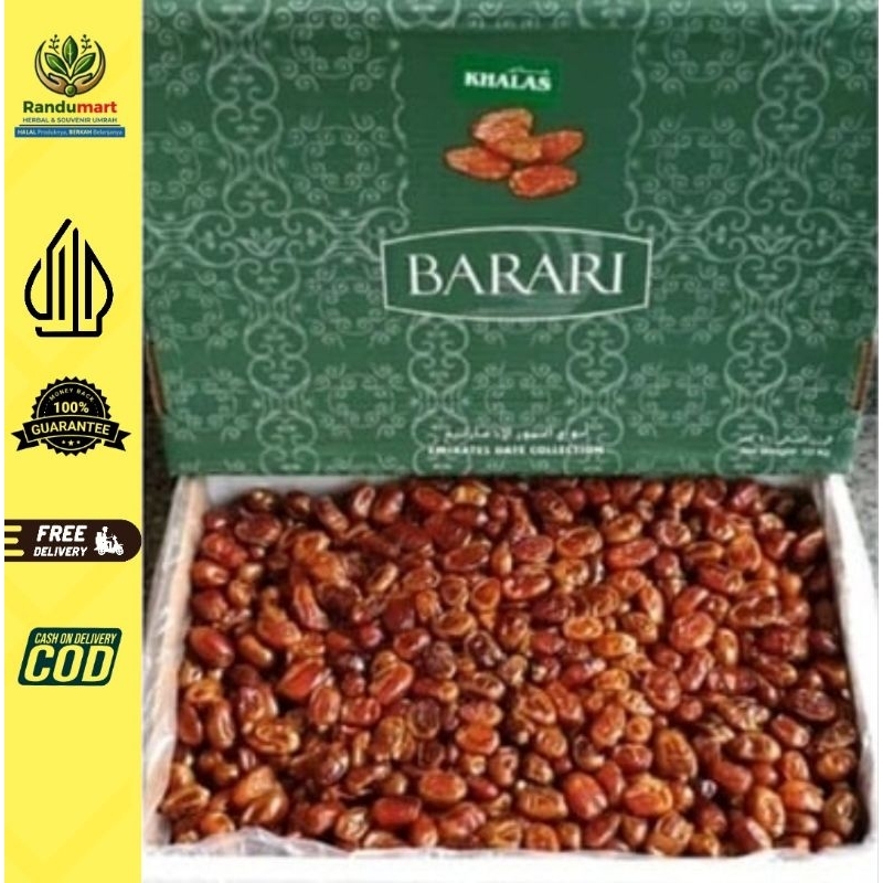 

Kurma Khalas Barari Box/ Premium/ Manis/ Oleh-Oleh Haji dan Umroh