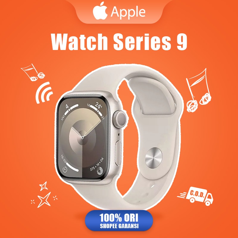 100%Ori Apple Watch Series 9 41mm 45mm/ iWatch Series 9 Jam Pintar Olahraga Bluetooth Smart Watch Pi