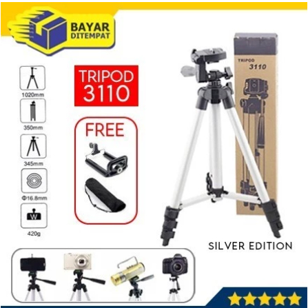 TRIPOT HANDPHONE HP STAND KAMERA TONGSIS STANDING ANDROID IPHONE SAMSUNG 3 WAY 1 METER  3110 FREE HO