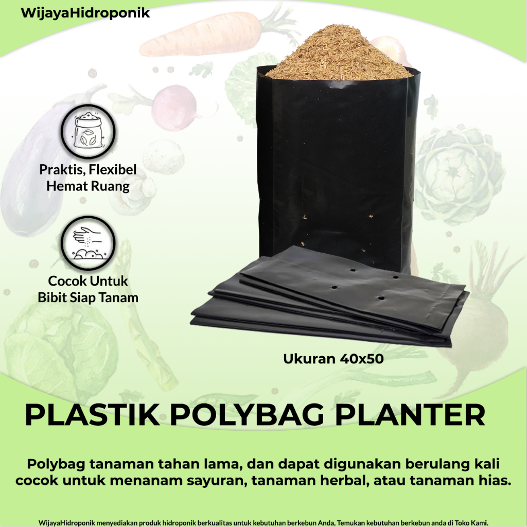 Plastik Polybag Media Tanam Untuk Bibit dan Benih - Satuan > 40x50 cm