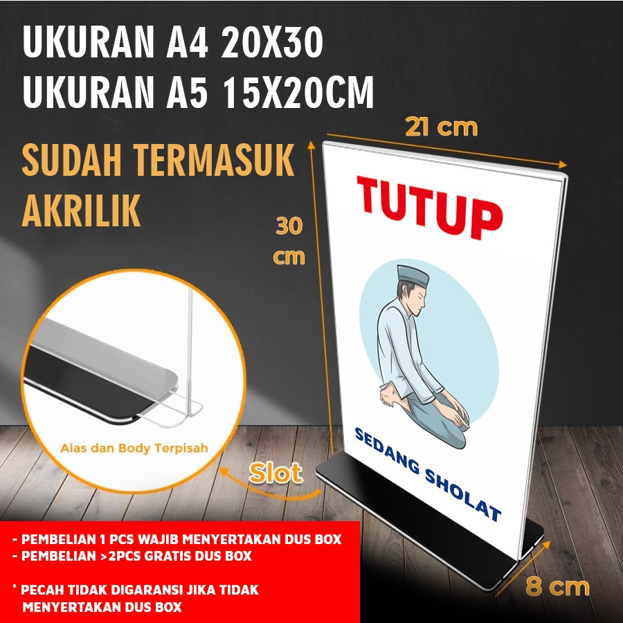 

PAKET AKRILIK MEJA TULISAN TUTUP SHOLAT CEWEK / COWOK