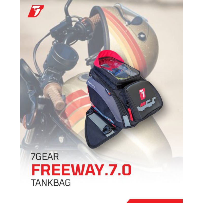 Tas Tankbag freeway mini tankbag 7gear tas tangki motor bikers touring pria slempang waterproof