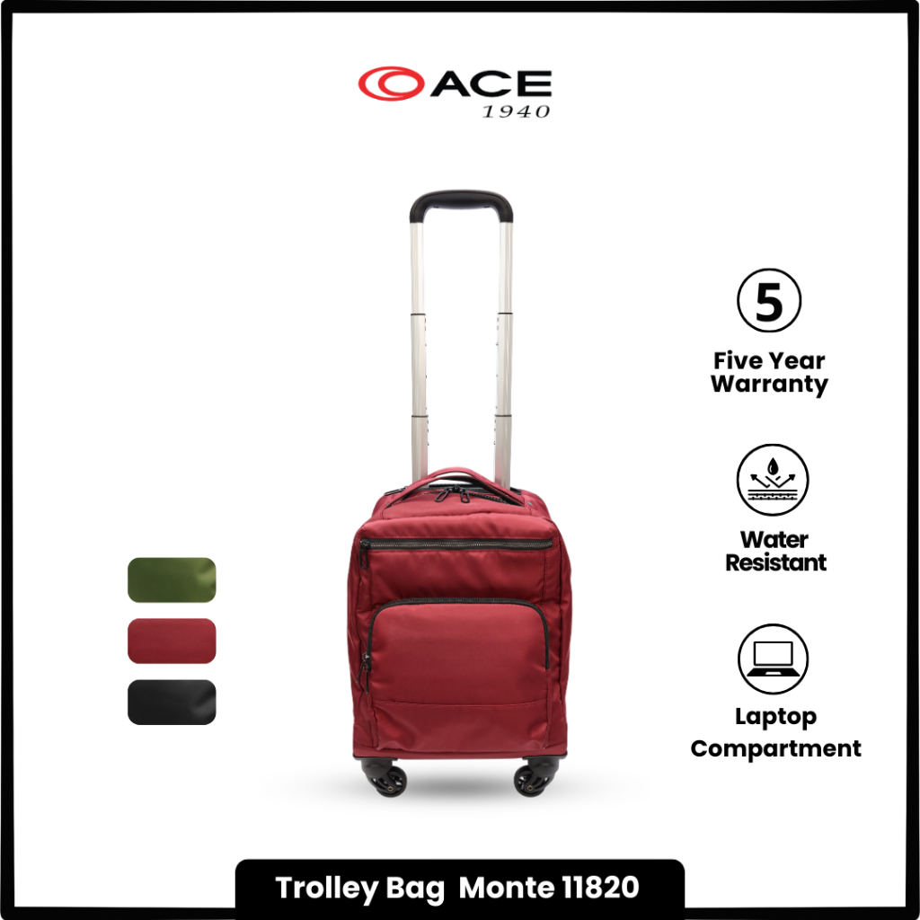 ace. Japan Monte 11820 Trolley Bag Koper Premium Koper Kabin Koper Soft Trolley Koper Ringan Koper W