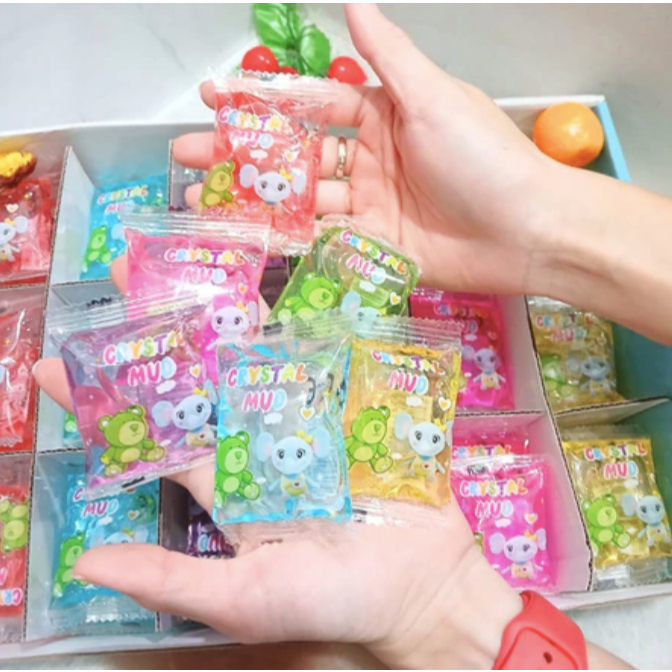 [ISTY] Paket Jualan 1 Box Isi 72 Pcs Mainan Slime Crystal Mud Jumbo Edition / Slime Glitter Mud