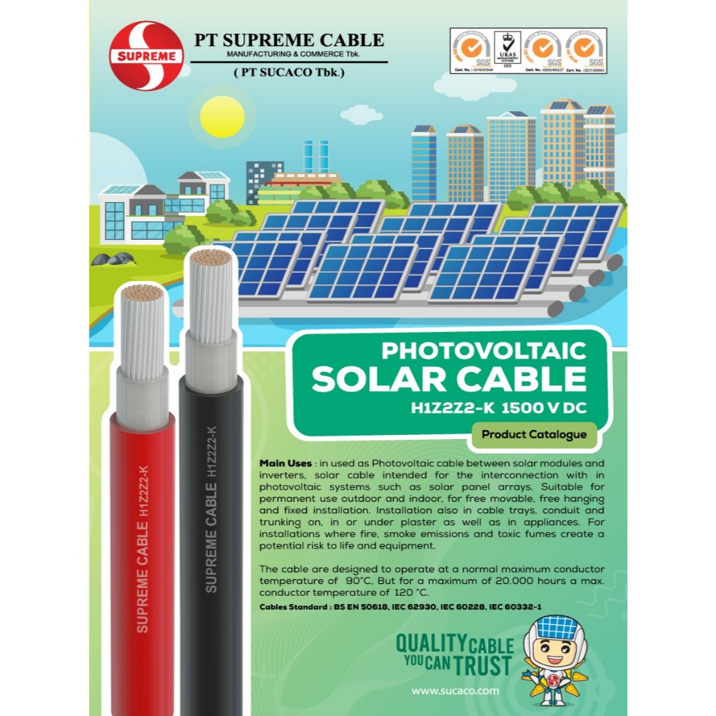 KABEL DC PANEL SURYA/MODUL SURYA 1x6 mm2 SUPREME