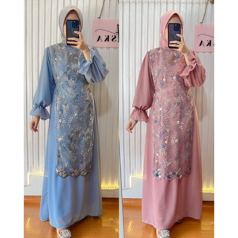 ASKA.ID - DIRA TILLE DRESS BAJU GAMIS LEBARAN